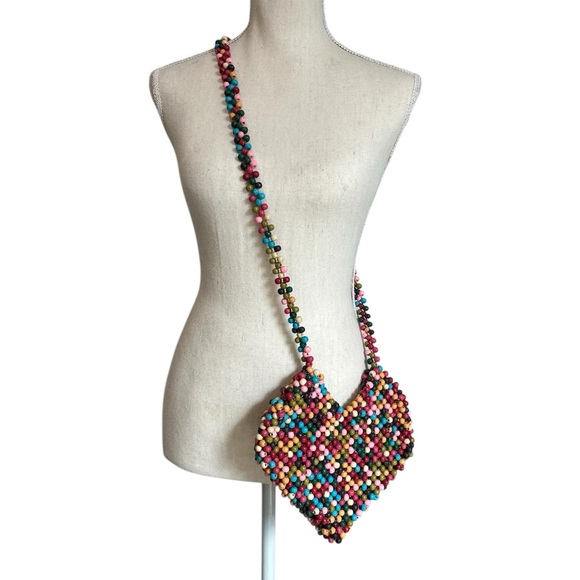 Urban Outfitters Handbags - Urban Outfitters Heart Beaded Crossbody Bag